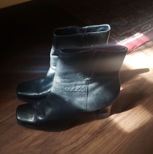 90s Square Toe Black Authentic Leather Boots